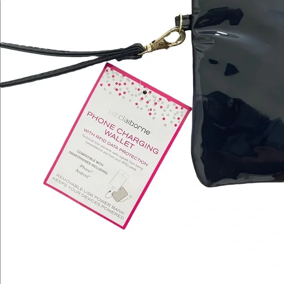 Liz Claiborne Womens Wallet Blue Dark Phone Charging Wallet NWT - Picture 7 of 7